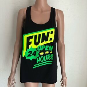 Zumba Fitness Black Tank-Top Shirt Women’s Size L Logo Printed Activewear Dance